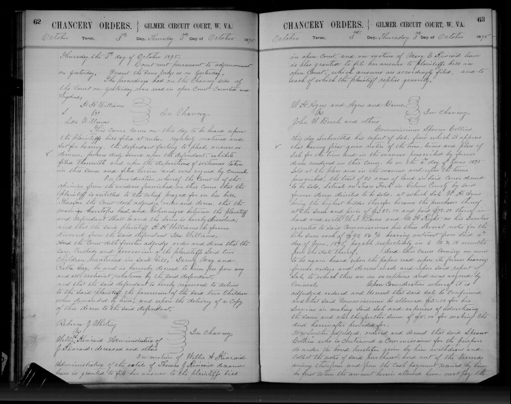 Divorce decree - Williams v Williams, 1895.